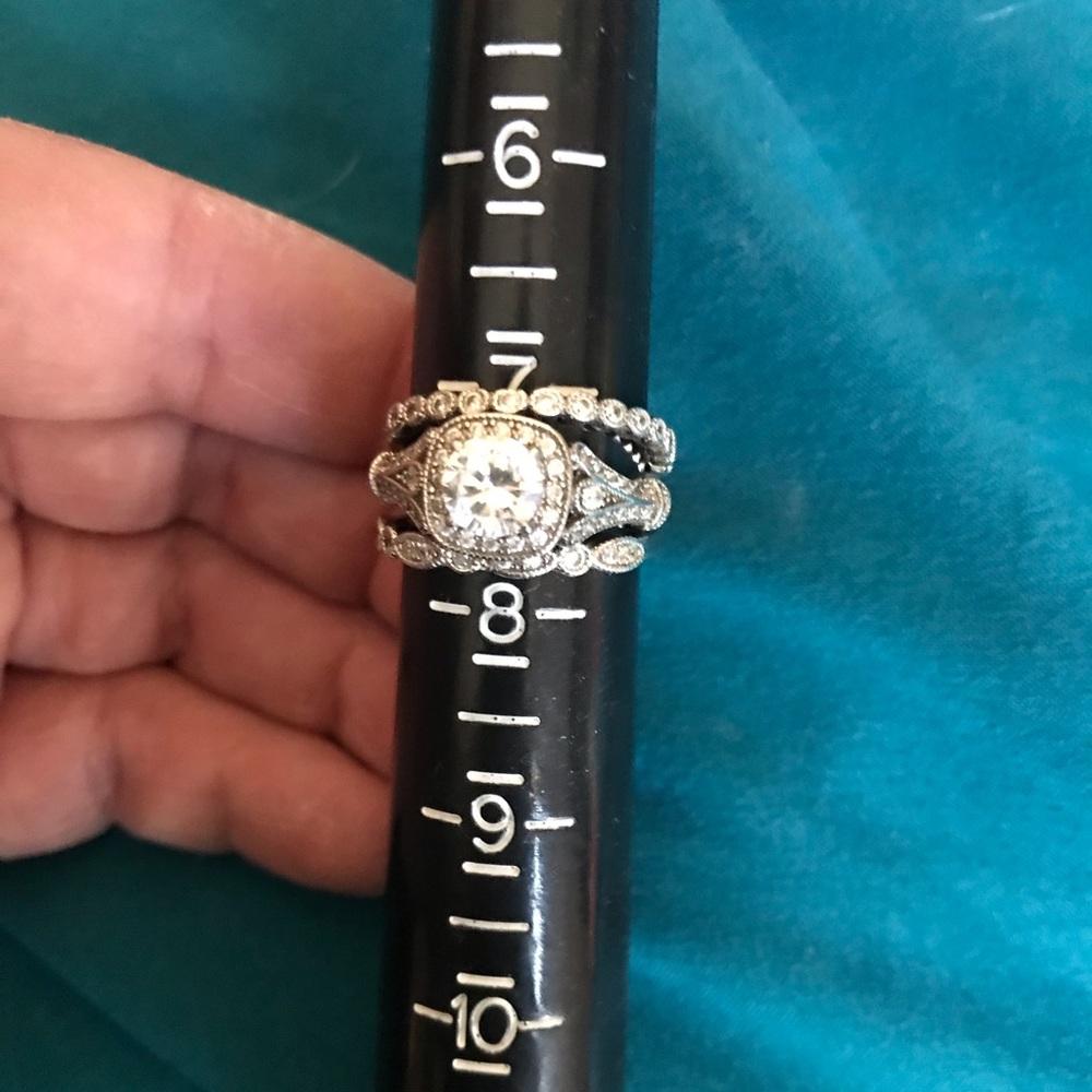 Gorgeous Art Deco Sterling Wedding Set Size 8